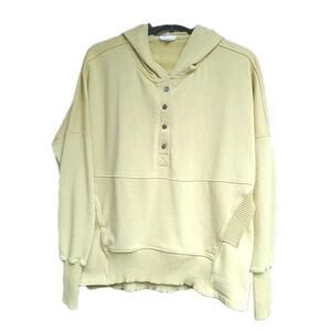 Bucket List Yellow Sweatshirt Women's sz L Hoodie Pullover Oversized